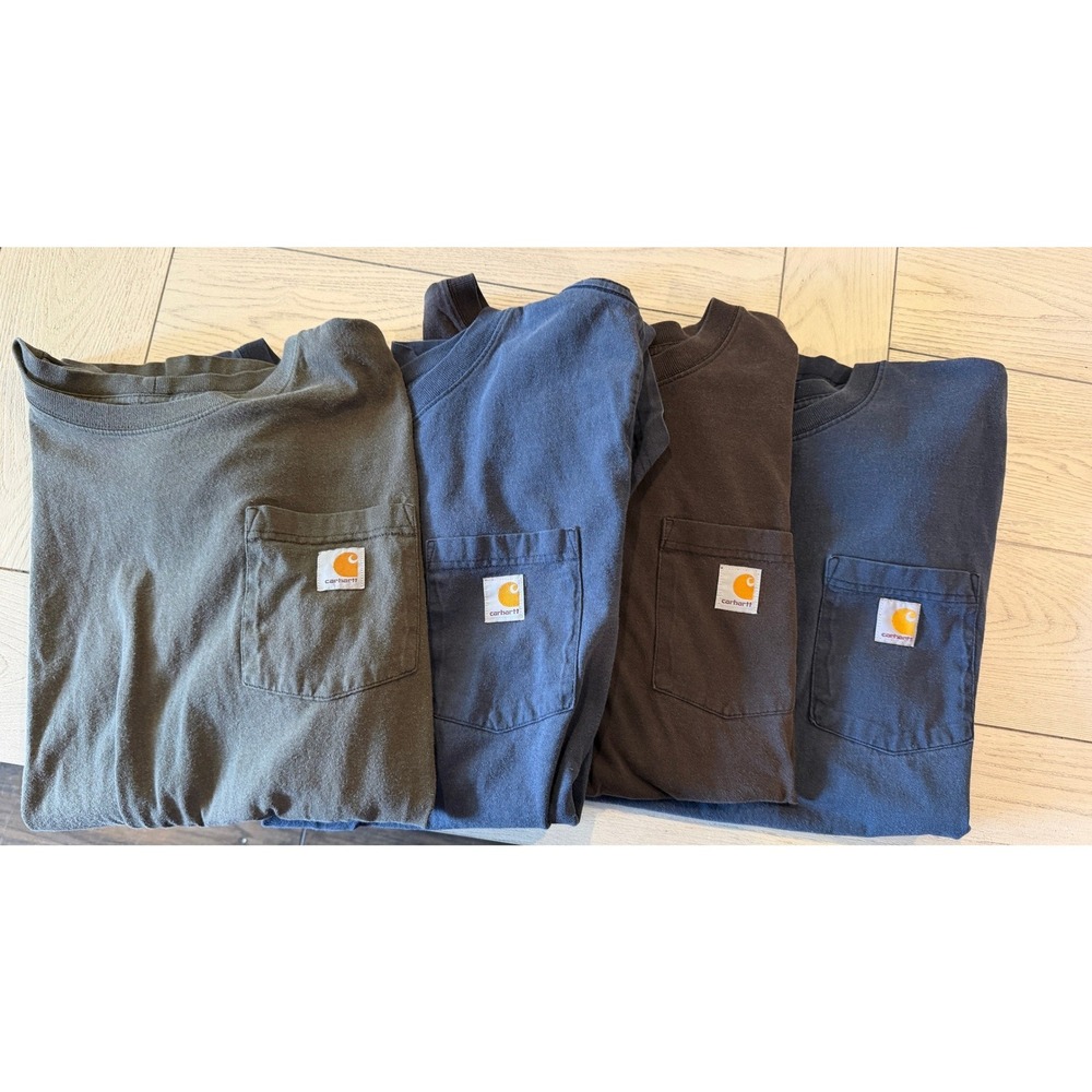 4 Carhartt Relaxed Fit Pocket T-Shirts Mens Large Heavyweight Cotton FOR WORK